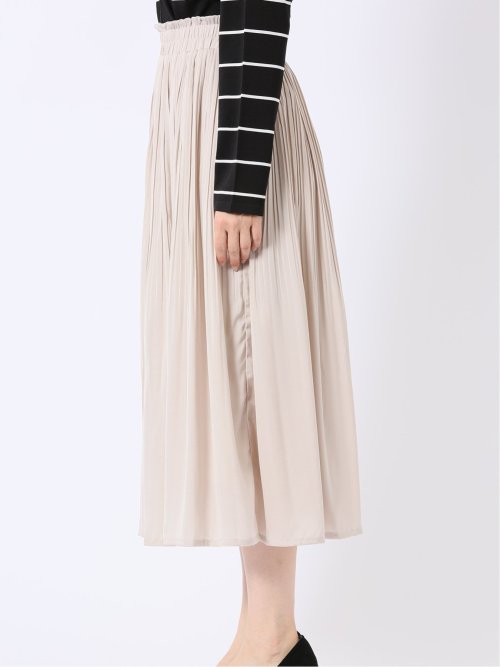 チャームベリーチック/CHRM BERRY TIC サテン 消し プリーツ ロング スカート