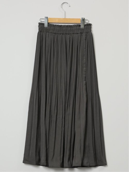 チャームベリーチック/CHRM BERRY TIC サテン 消しプリーツ ロングスカート