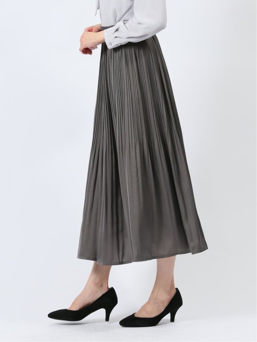 チャームベリーチック/CHRM BERRY TIC サテン 消しプリーツ ロングスカート