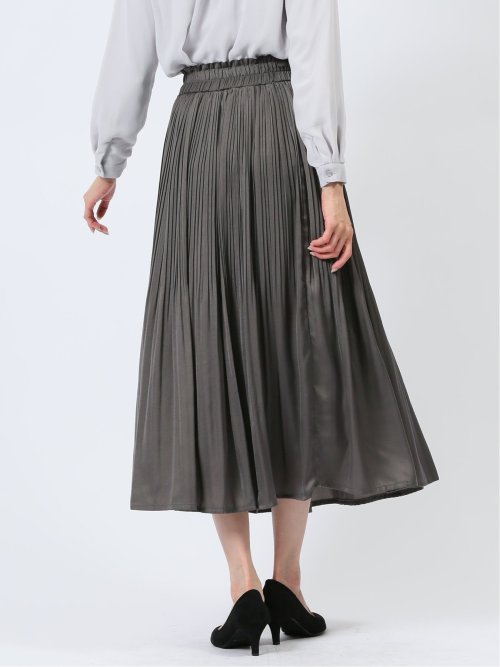 チャームベリーチック/CHRM BERRY TIC サテン 消しプリーツ ロングスカート