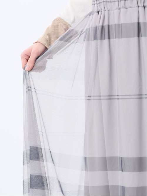 チャームベリーチック/CHRM BERRY TIC チュールチェック柄 ギャザースカート