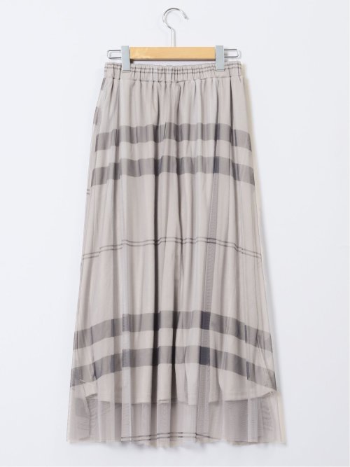 チャームベリーチック/CHRM BERRY TIC チュールチェック柄 ギャザースカート