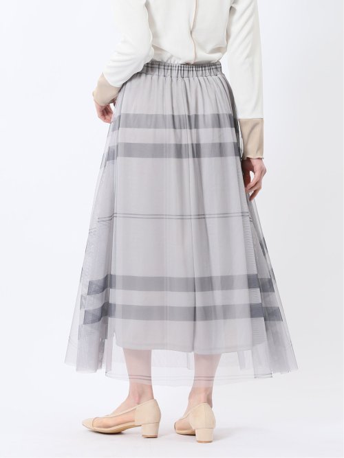 チャームベリーチック/CHRM BERRY TIC チュールチェック柄 ギャザースカート