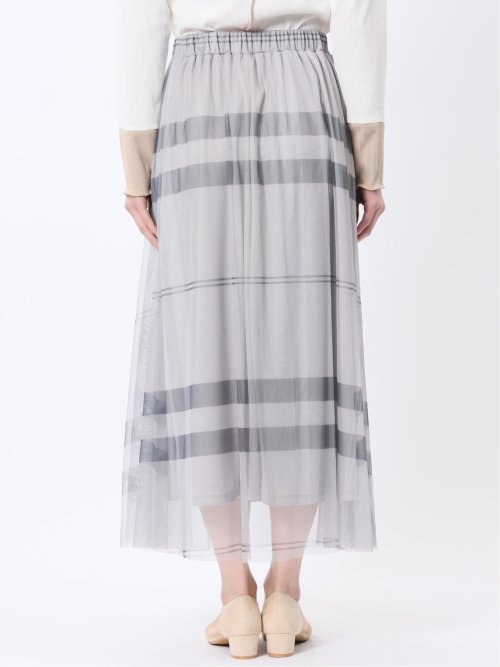 チャームベリーチック/CHRM BERRY TIC チュールチェック柄 ギャザースカート