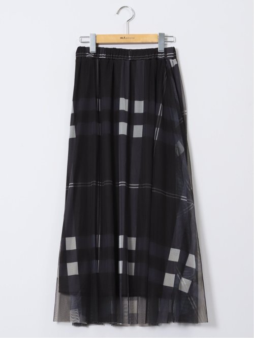 チャームベリーチック/CHRM BERRY TIC チュールチェック柄 ギャザースカート