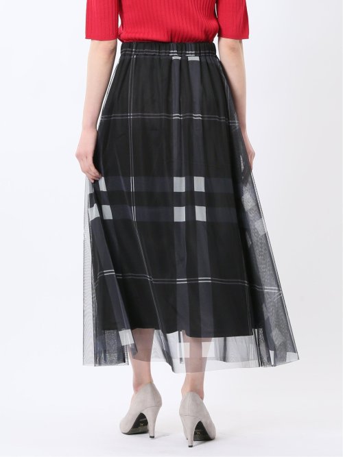 チャームベリーチック/CHRM BERRY TIC チュールチェック柄 ギャザースカート