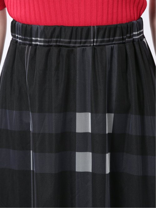チャームベリーチック/CHRM BERRY TIC チュールチェック柄 ギャザースカート