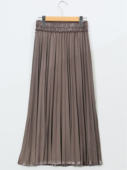 チャームベリーチック/CHRM BERRY TIC ストレッチベロア プリーツ ロングスカート