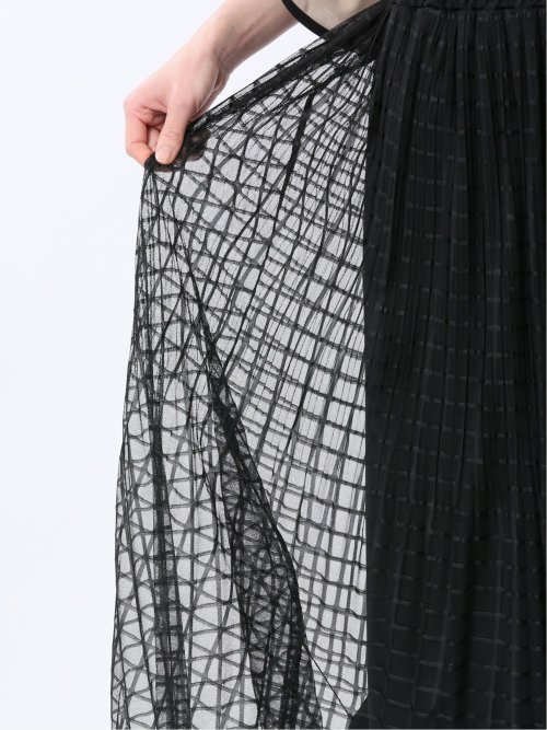 チャームベリーチック/CHRM BERRY TIC チェック柄レースチュール プリーツスカート