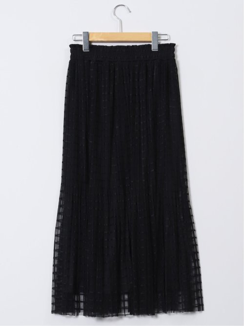 チャームベリーチック/CHRM BERRY TIC チェック柄レースチュール プリーツスカート