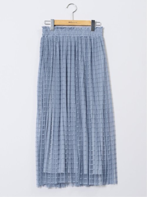 チャームベリーチック/CHRM BERRY TIC チェック柄レースチュール プリーツスカート