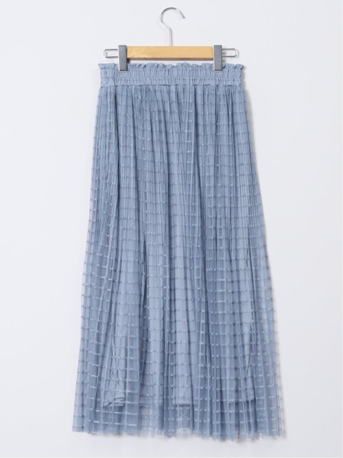 チャームベリーチック/CHRM BERRY TIC チェック柄レースチュール プリーツスカート