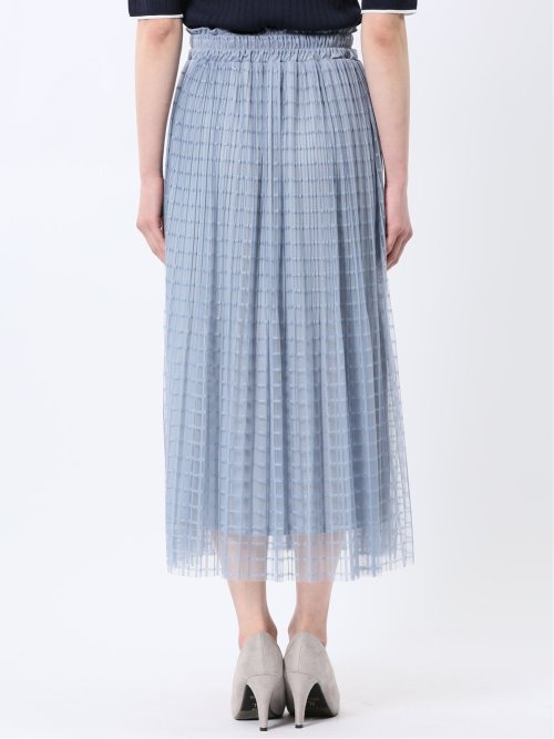 チャームベリーチック/CHRM BERRY TIC チェック柄レースチュール プリーツスカート