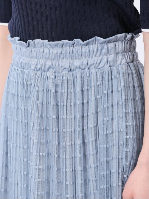 チャームベリーチック/CHRM BERRY TIC チェック柄レースチュール プリーツスカート