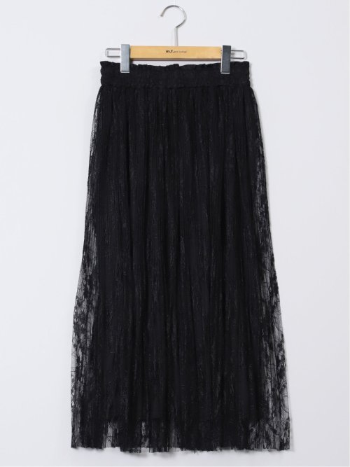 チャームベリーチック/CHRM BERRY TIC 花柄レースチュール プリーツスカート