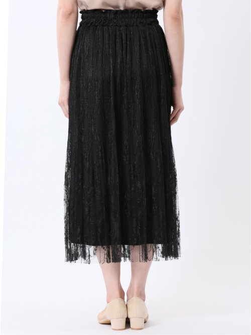 チャームベリーチック/CHRM BERRY TIC 花柄レースチュール プリーツスカート