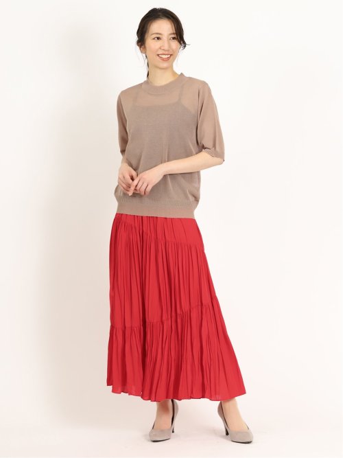 ティアード プリーツロングスカート