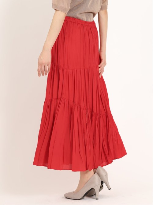 ティアード プリーツロングスカート