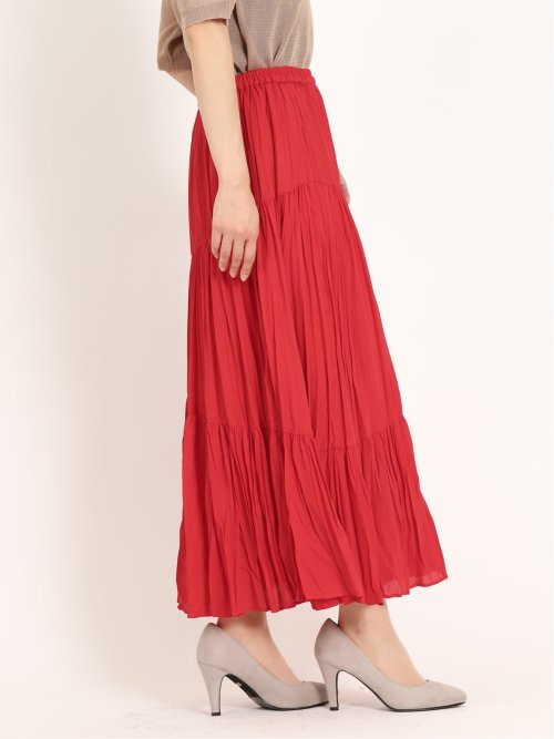 ティアード プリーツロングスカート