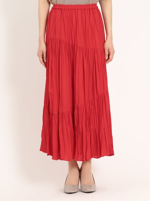 ティアード プリーツロングスカート