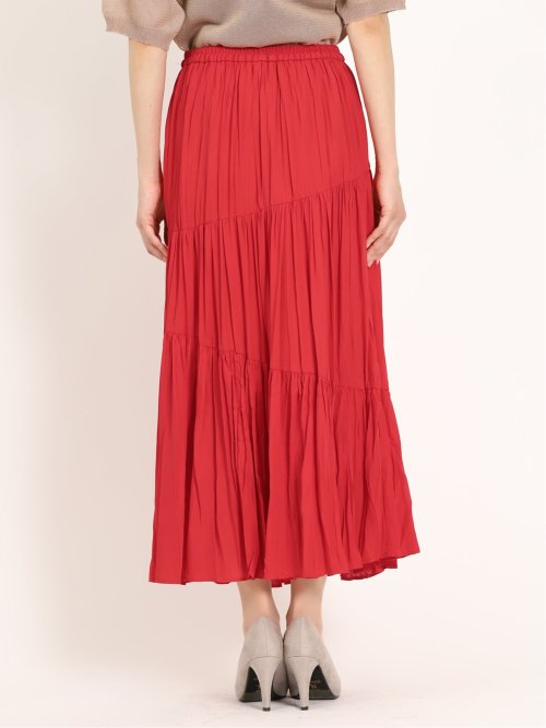 ティアード プリーツロングスカート