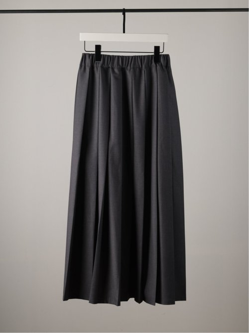 ドロー/DRAW 高密度ツイル プリーツ ロングスカート