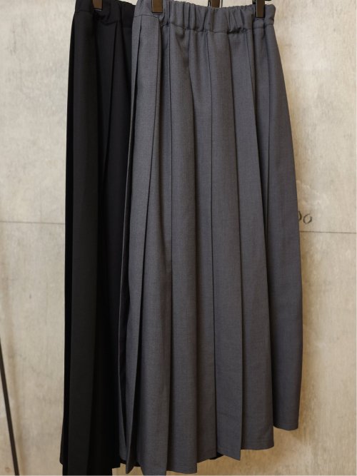 ドロー/DRAW 高密度ツイル プリーツ ロングスカート