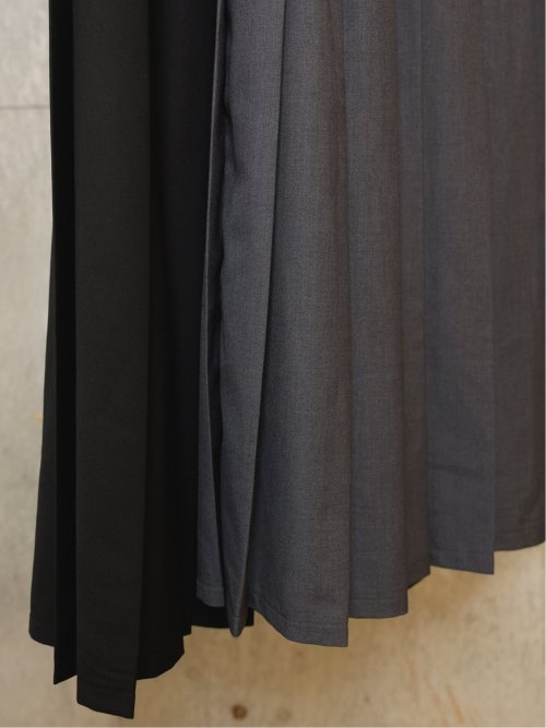 ドロー/DRAW 高密度ツイル プリーツ ロングスカート