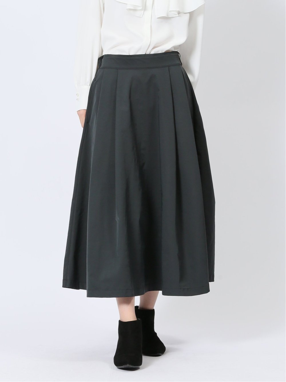 ストレッチ Aライン タックスカート
