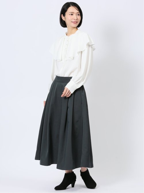 ストレッチ Aライン タックスカート