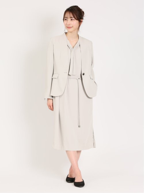 ダブルクロス サックワンピース ライトグレー(セットアップ可能)