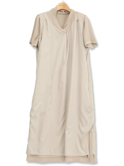ダブルクロス サックワンピース ベージュ(セットアップ可能)