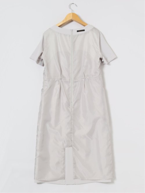 ストレッチウォッシャブル サックワンピース ライトグレー(セットアップ可能)