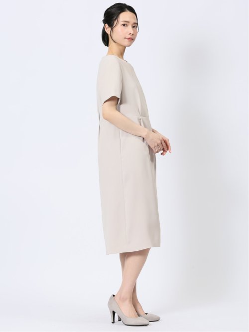 ストレッチウォッシャブル サックワンピース ライトグレー(セットアップ可能)