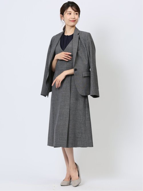 シャークスキン ジャンパースカート グレー(セットアップ可能)