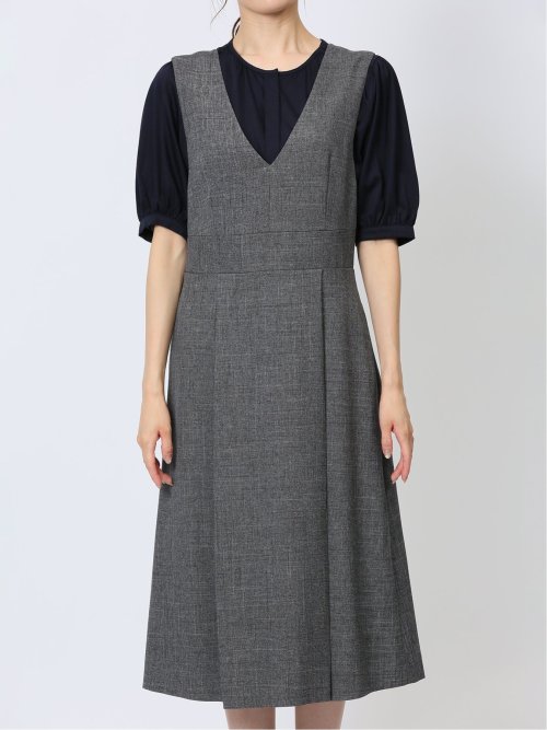 シャークスキン ジャンパースカート グレー(セットアップ可能)