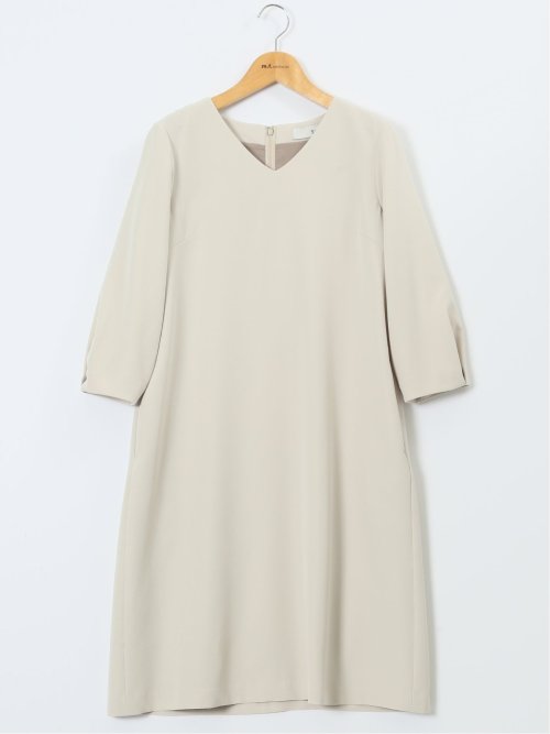 ダブルクロス サックワンピース ベージュ(セットアップ可能)(M 33