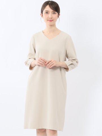 ダブルクロス サックワンピース ベージュ(セットアップ可能)