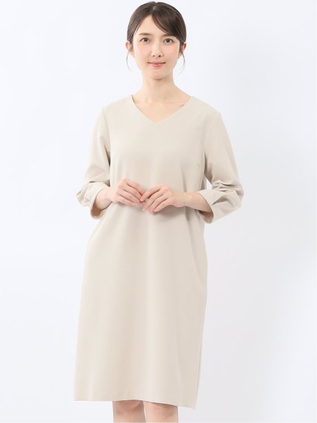 ダブルクロス サックワンピース ベージュ(セットアップ可能)
