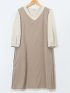 ダブルクロス サックワンピース ベージュ(セットアップ可能)