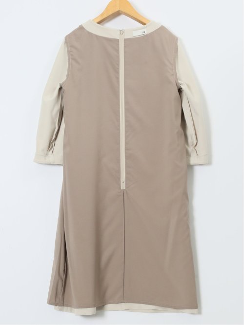 ダブルクロス サックワンピース ベージュ(セットアップ可能)