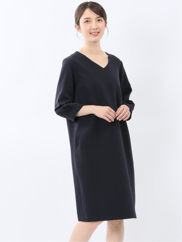 ダブルクロス サックワンピース 紺(セットアップ可能)