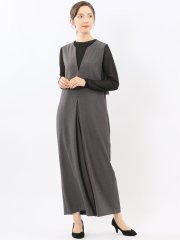 ストレッチウォッシャブル ウーリッシュ サロペット(セットアップ可能)