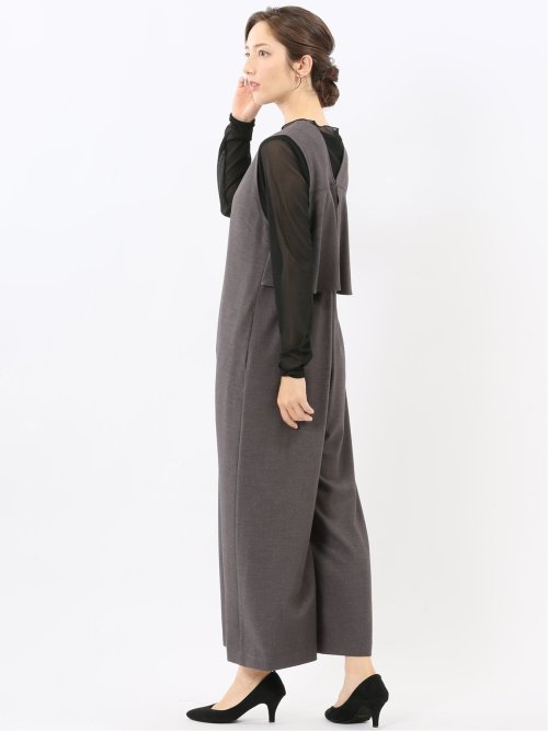 ストレッチウォッシャブル ウーリッシュ サロペット(セットアップ可能)