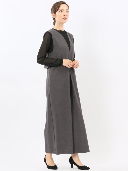 ストレッチウォッシャブル ウーリッシュ サロペット(セットアップ可能)