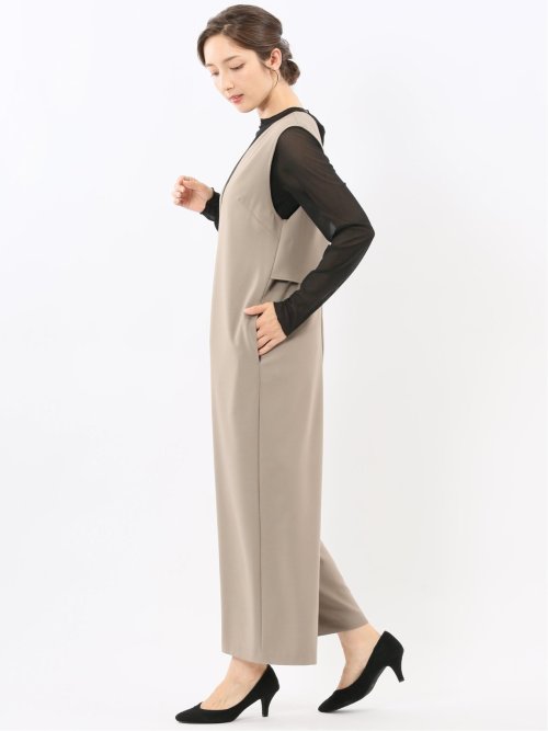 ストレッチウォッシャブル ウーリッシュ サロペット(セットアップ可能)