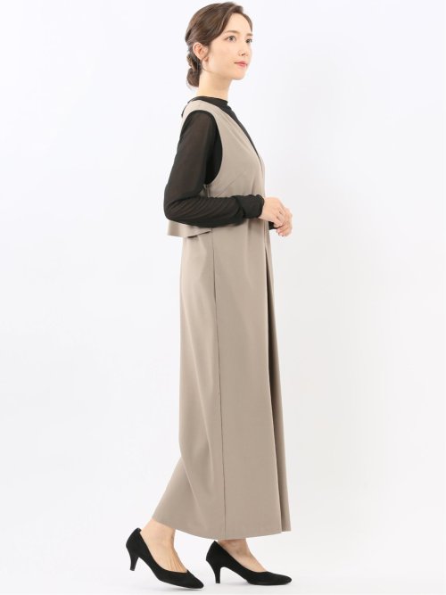 ストレッチウォッシャブル ウーリッシュ サロペット(セットアップ可能)