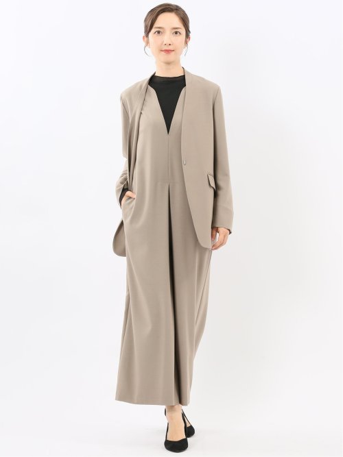 ストレッチウォッシャブル ウーリッシュ サロペット(セットアップ可能)