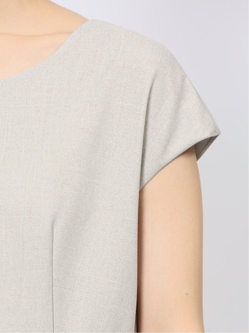 ストレッチウォッシャブル シャーク タックワンピース ベージュ(セットアップ可能)