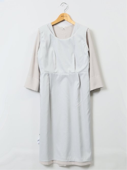 ウーリッシュ カシュクールワンピース ライトグレー(セットアップ可能)